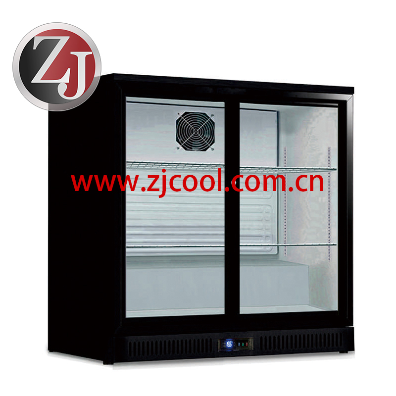 Slide door back bar cooler beer display 